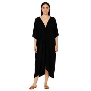 Raisins Juniors' Paradise Hi-Low Dress Beach Cover Up Black Size XL
